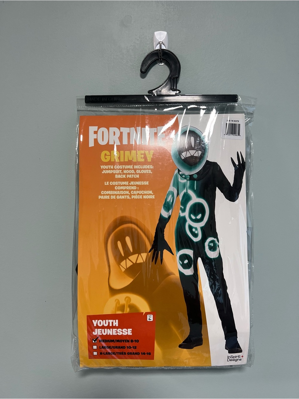 Grimey Fortnite Costume - Black & Teal (Medium 8-10)